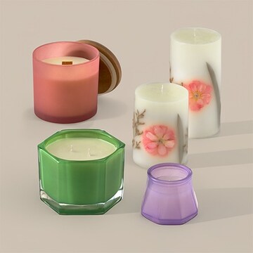 pink and green jar candles